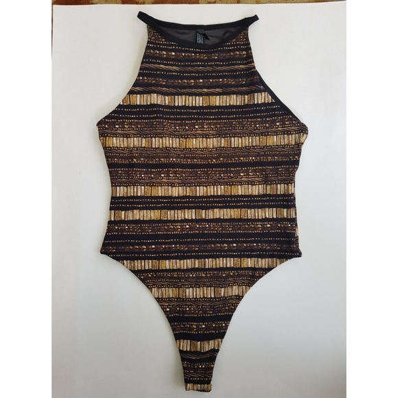 Victoria Sport Gold Mesh Bodysuit - Picture 3 of 13
